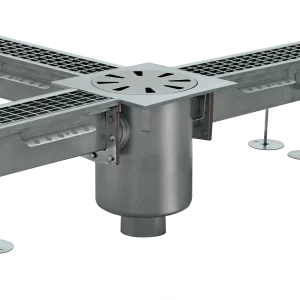 Caniveaux avec grille en acier inoxydable de 150 mm