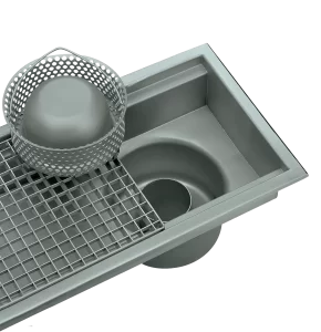 Canal avec grille 300 ou 400mm a sortie verticale