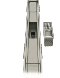 Canal avec grille 200 ou 250mm a sortie verticale