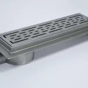 Shower channel with floor drain lowered stainless steel