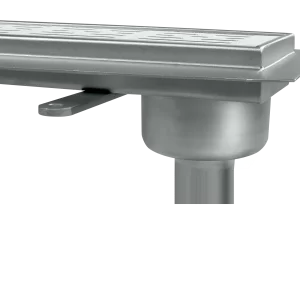 Stainless steel shower channel at vertical outlet