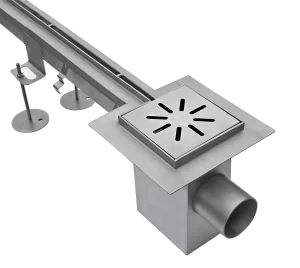 Single plug gully and side outlet for pool channel