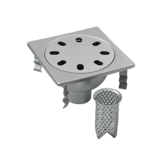 Siphon 200×200 mm avec sortie ø 63,5 mm