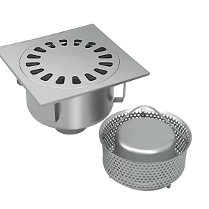 Siphon 250×250 mm avec sortie ø 76/80 mm