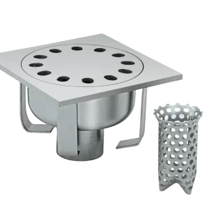 Siphon abaissé 150×150 mm, sortie ø 50 mm