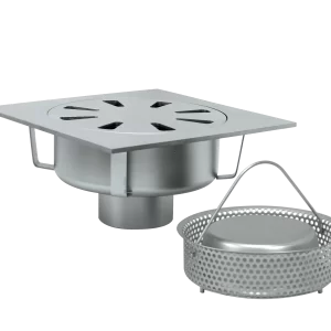 Siphon abaissé 300×300 mm, sortie ø 101.6/110 mm