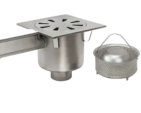 Siphon abaissé avec sortie verticale
