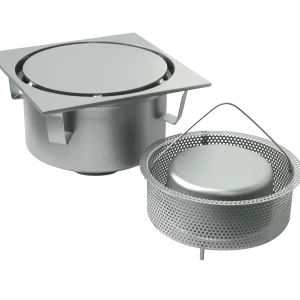 Siphon renforcé 400×400 mm, sortie ø 154 mm