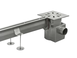 Siphon de trou d’homme monobloc avec sortie horizontale et canal à fentes