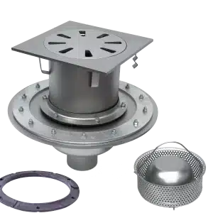 Siphon télescopique en acier inoxydable 300×300 mm